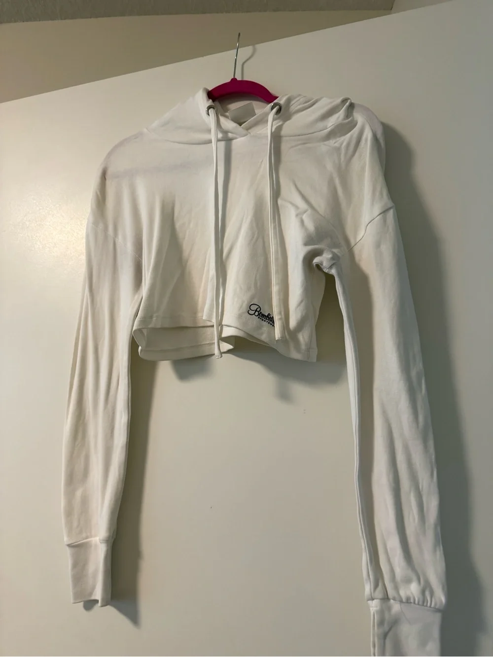 Bombshell Sportswear White Cropped Hoodie